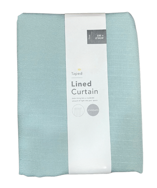 TAPED LINED CURTAIN - DUCK EGG - Image 2