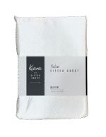 QUEEN SATIN FITTED SHEET - WHITE - Image 2