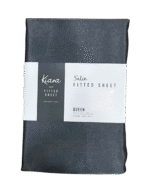 QUEEN SATIN FITTED SHEET - BLACK - Image 2