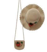 GIRLS 2PC STRAW HAT W/STRAW BAG - Image 5