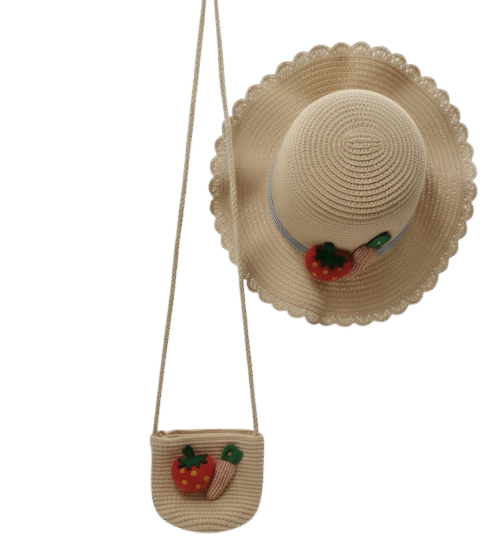 GIRLS 2PC STRAW HAT W/STRAW BAG - Image 5