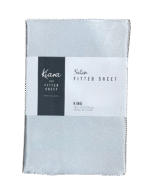 KING SATIN FITTED SHEET - SILVER - Image 2