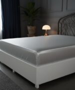 KING SATIN FITTED SHEET - SILVER