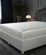 KING SATIN FITTED SHEET - WHITE