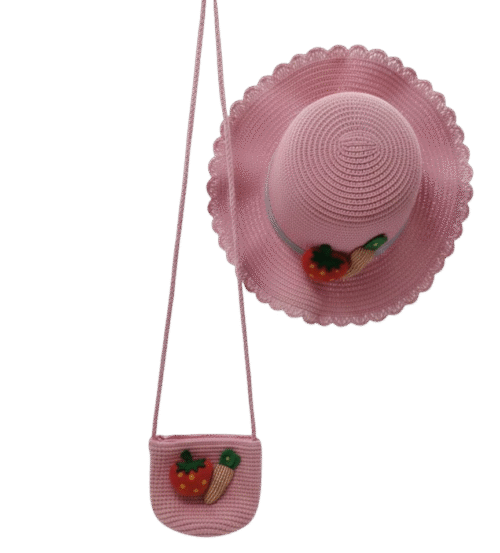 GIRLS 2PC STRAW HAT W/STRAW BAG - Image 4
