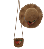 GIRLS 2PC STRAW HAT W/STRAW BAG - Image 3