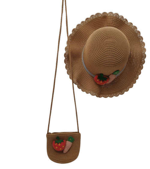 GIRLS 2PC STRAW HAT W/STRAW BAG - Image 3