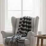 HOME SAZZ KNITTED PLAID THROW – 130 X 160CM – LIGHT GREY