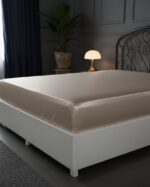 KING SATIN FITTED SHEET - CHAMPAGNE