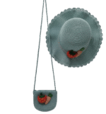 GIRLS 2PC STRAW HAT W/STRAW BAG - Image 2