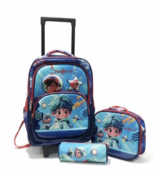 SCHOOL TROLLEY BAG SET POWER UP - 3PC