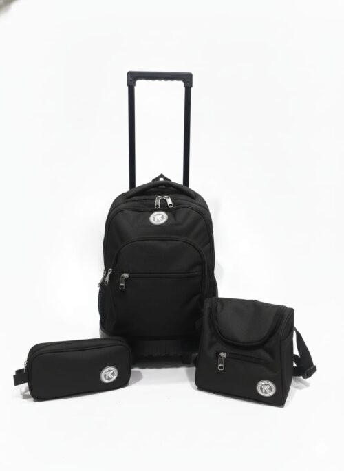 NKINGS SCHOOL TROLLEY BAG W/LUNCH BAG & PENCIL - 3PC