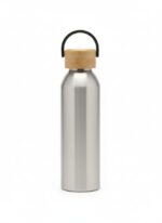 S/ST WATER BOTTLE W/BAMBOO LID - 500ML