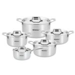 10PC ALUMINIUM  STAINLESS COOKWARE SET