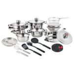 27PC ALUMINIUM STAINLESS COOKWARE SET