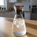 Glass Water Jug Carafe W/Stainless Sealed Lid 1L