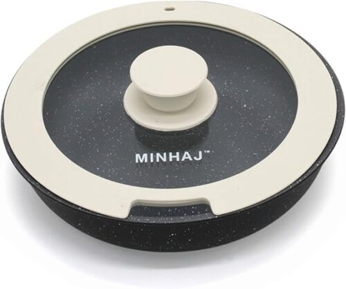 12 PC NON-STICK COOKWARE SET w/DETACHABLE HANDLES - MIDNIGHT GRANITE - Image 2