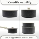 12 PC NON-STICK COOKWARE SET w/DETACHABLE HANDLES - VANILLA CREAM - Image 7