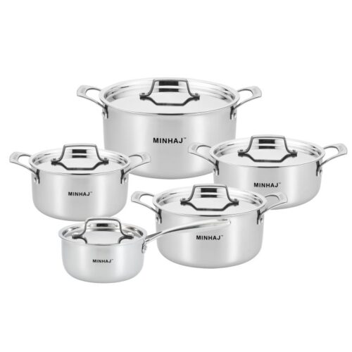 S/STEEL 3-PLY POT SET - 10PC