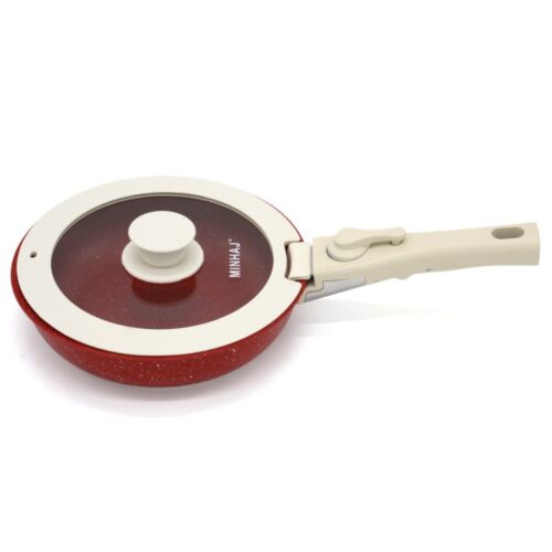 12 PC NON-STICK COOKWARE SET w/DETACHABLE HANDLES -RED - Image 4