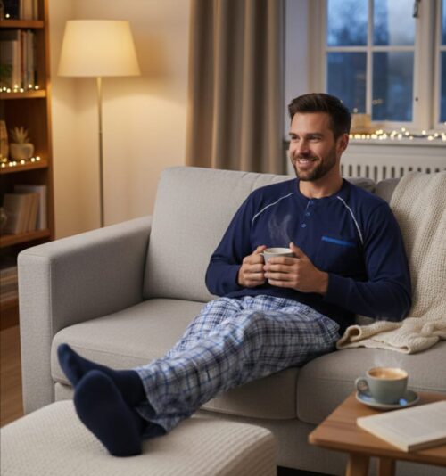 OAOA MNS 2PC PJ SET L/S TOP W/ LONG PANTS