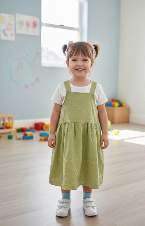 PRE GIRLS DRESS S/L - GREEN