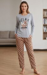 LADIES FLEECE PAJAMA SET - Image 2