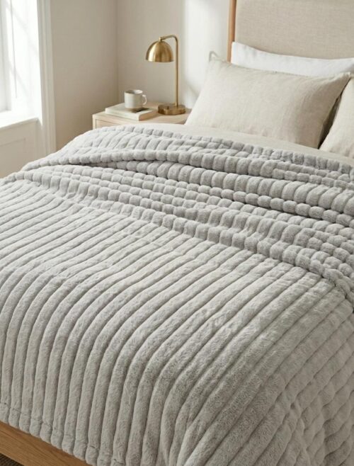 CARDUCCI RIBBED FUR BLANKET - 220X260 - Image 4
