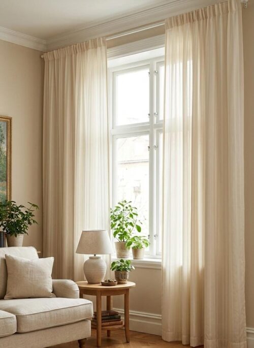 ZAYDTEX TAQBIR TAPED CURTAIN - 500 X 218