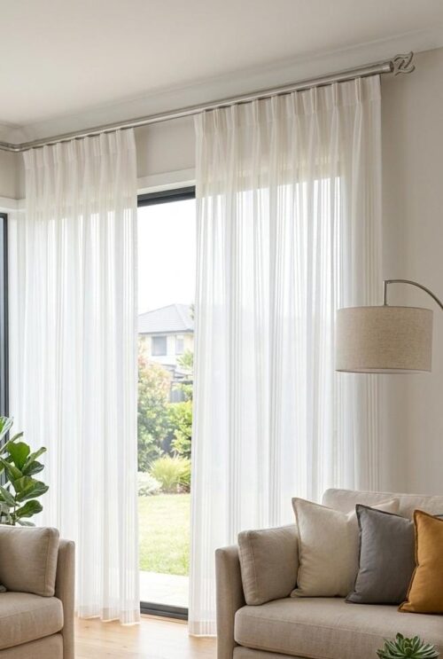 LEO SHEER VOILE TAPED UNLINED CURTAIN - 230 X 218