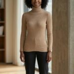 LDS L/S POLO NECK KNITTED JERSEY