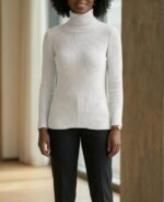 LDS L/S POLO NECK KNITTED JERSEY - Image 2