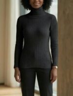 LDS L/S POLO NECK KNITTED JERSEY - Image 4