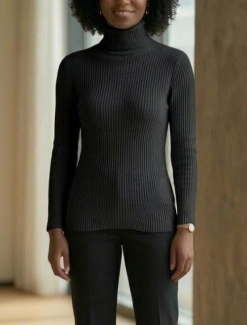 LDS L/S POLO NECK KNITTED JERSEY - Image 4