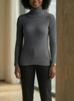 LDS L/S POLO NECK KNITTED JERSEY - Image 3