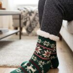 LDS LONG  PRINTED WINTER SLIPPER SOCKS