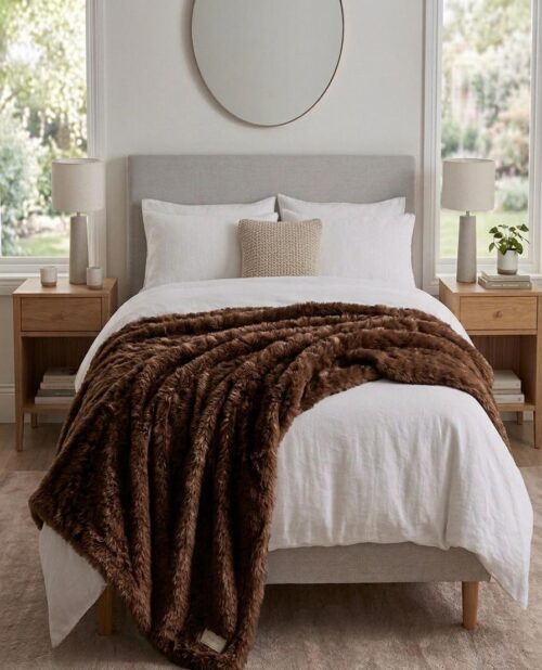 ARIA FAUX FUR INNER SHERPA THROW - 150X200 - Image 3