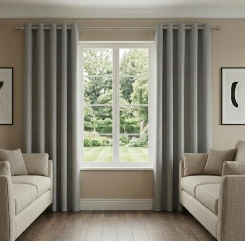 LIFETIME LINEN 100% BLACKOUT EYELET CURTAIN  - 140 X 240 - Image 2