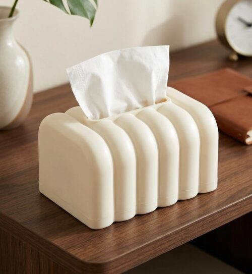 PLASTIC RIB DESIGN TISSUE BOX - Image 1