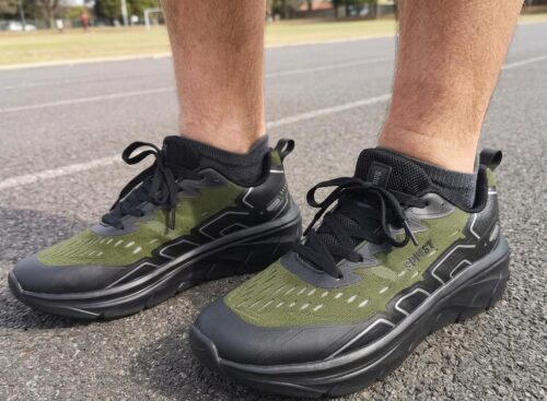 SOVIET LACE UP MESH SNEAKER - OLIVE/BLACK