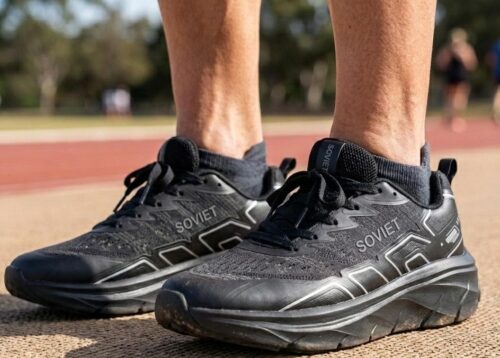 SOVIET LACE UP MESH SNEAKER - BLACK - Image 1