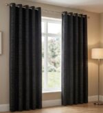 CHENILLE 70% BLOCKOUT TEXTURED EYELET CURTAIN - 140 X 240CM