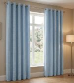 CHENILLE 70% BLOCKOUT TEXTURED EYELET CURTAIN - 140 X 240CM - Image 2