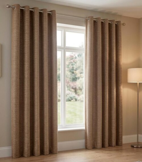 CHENILLE 70% BLOCKOUT TEXTURED EYELET CURTAIN - 140 X 240CM - Image 3