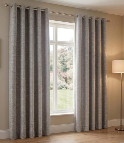 CHENILLE 70% BLOCKOUT TEXTURED EYELET CURTAIN - 140 X 240CM - Image 4