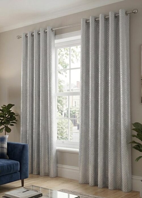 JACQUARD EYELET CURTAIN - 140 X 240CM - Image 2