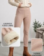 Cosy Ribbed Legging-Nude Pink - Image 2