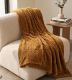 PIERRE CARDIN HONEY COMB FLANNEL THROW - 180 X 200