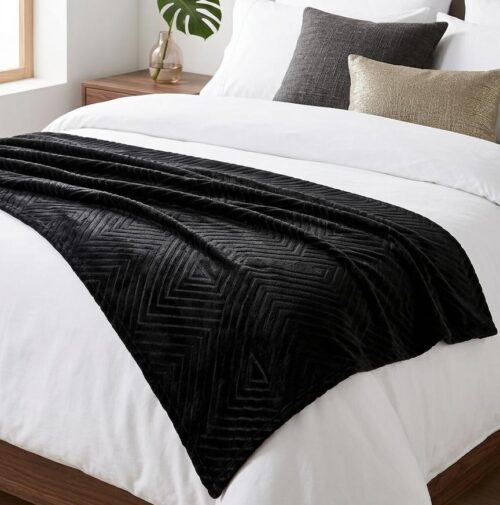 PIERRE CARDIN EMBOSSED FLEECE THROW - 180 X 200 - Image 1