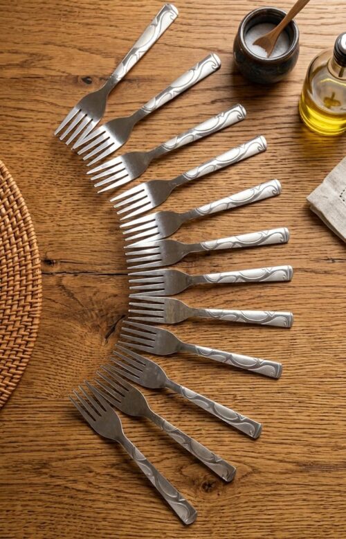 S/STEEL CAKE SMALL FORKS - 12PC